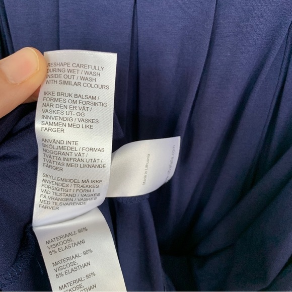 Ritva Falla Navy Blue Short Sleeve Dress Size M - Picture 7 of 9